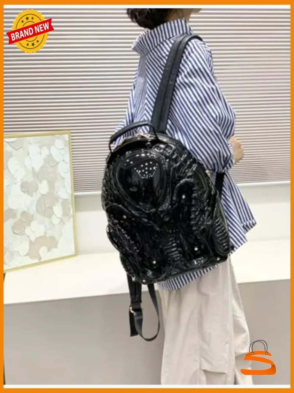 Xenomorph Backpack Y2K Goth Alien Bag for Travel